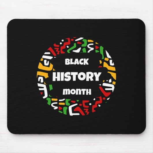 Schwarzer Monat mit afrikanischer Kartenflagge für Mousepad (Vorne)