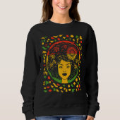 Schwarzer Monat mit Blume Sweatshirt (Vorderseite)