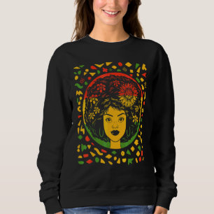 Schwarzer Monat mit Blume Sweatshirt