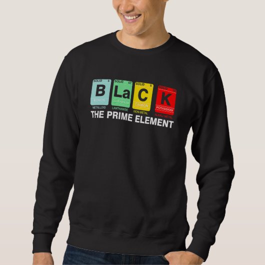 Schwarzer Monatszeitraum des Primärelements Sweatshirt (Vorderseite)