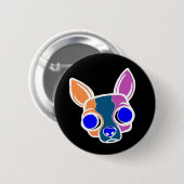 Schwarzer Mönch-Welpen-Knopf Button (Vorne & Hinten)