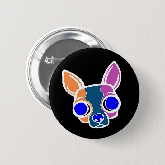 Schwarzer Mönch-Welpen-Knopf Button (Vorne & Hinten)