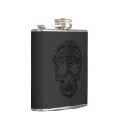 Schwarzer monochromatischer Blumenzucker Flachmann (Rechts)