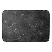 Schwarzer monochromatischer Glitterhintergrund Badematte (Vorderseite)