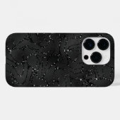 Schwarzer monochromatischer Glitterhintergrund Case-Mate iPhone Hülle (Rückseite (Horizontal))