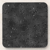 Schwarzer monochromatischer Glitterhintergrund Getränkeuntersetzer (Vorderseite)
