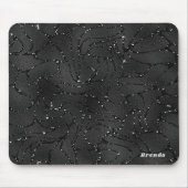 Schwarzer monochromatischer Glitterhintergrund Mousepad (Vorne)