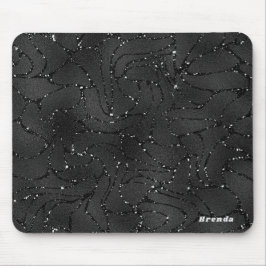 Schwarzer monochromatischer Glitterhintergrund Mousepad