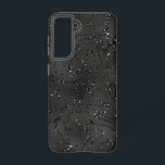 Schwarzer monochromatischer Glitterhintergrund Samsung Galaxy Hülle<br><div class="desc">Schwarzer monochromatischer glänzender Hintergrund mit abstraktem Muster. Cool modernes Glam-Design.</div>