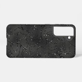 Schwarzer monochromatischer Glitterhintergrund Samsung Galaxy Hülle (Rückseite (Horizontal))