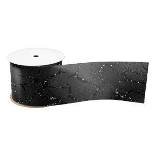 Schwarzer monochromatischer Glitterhintergrund Satinband