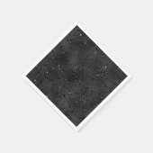 Schwarzer monochromatischer Glitterhintergrund Serviette (Ecke)