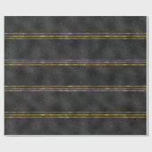 Schwarzer monochromatischer Luxus-Hintergrund Gold Geschenkpapier (Flach)