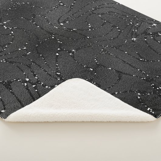 Schwarzer monochromatischer Luxus-Hintergrund Sherpadecke (3/4)