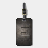 Schwarzer Monogramm-BronzeGepäckanhänger des Gepäckanhänger (Vorderseite vertikal)