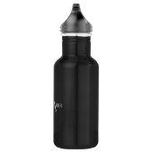 Schwarzer Monogramm Individuelle Name für seine Wa Edelstahlflasche (Rechts)