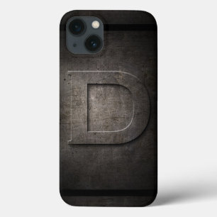 Schwarzer Monogramm Iphone Kasten des Metalld 13 Hülle