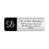 Schwarzer Monogramm-Letter des Silver Glitzer (Vorne)