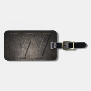 Schwarzer Monogramm-Reise-BronzeGepäckanhänger des Gepäckanhänger