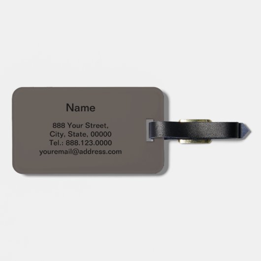 Schwarzer Monogramm-Reise-BronzeGepäckanhänger des Gepäckanhänger (Rückseite horizontal)