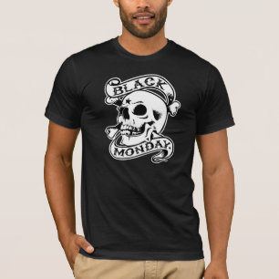 Schwarzer Montag-RIP Schädel-Schwarz-T - Shirt