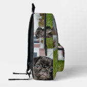 Schwarzer Mops Bedruckter Rucksack (Links)