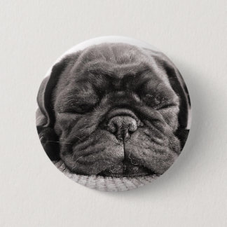 Schwarzer Mops Button