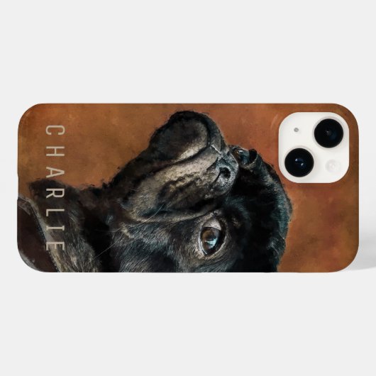 Schwarzer Mops Case-Mate iPhone Hülle (Rückseite (Horizontal))