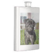 Schwarzer Mops Flachmann (Rechts)