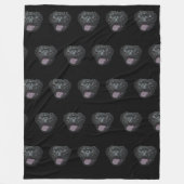 Schwarzer Mops  Fleecedecke (Vorderseite)