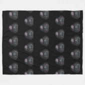 Schwarzer Mops Fleecedecke (Vorderseite (Horizontal))