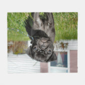 Schwarzer Mops Fleecedecke (Vorderseite (Horizontal))