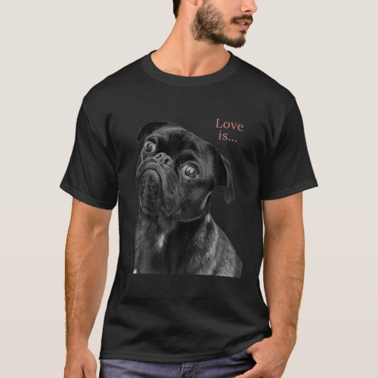 Schwarzer Mops Frauen Männer Mops Mama Vater T-Shi T-Shirt (Vorderseite)