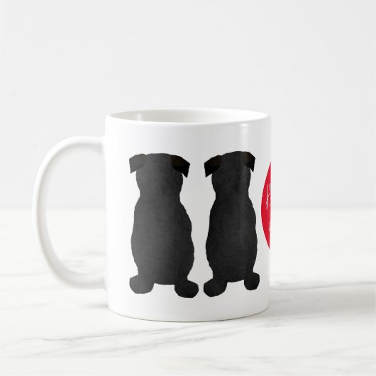 Schwarzer Mops - Geschenk für Mama Kaffeetasse (Links)