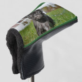 Schwarzer Mops Golf Headcover (3/4 Vorderseite)
