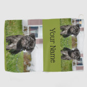 Schwarzer Mops Golfhandtuch (Horizontal)