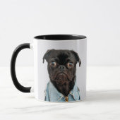 Schwarzer Mops-Hund addieren Text Tasse (Links)