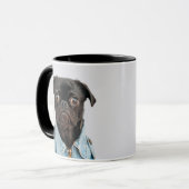 Schwarzer Mops-Hund addieren Text Tasse (Vorderseite Links)