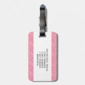 Schwarzer Mops Hund Cartoon Mops Liebe Herzmuster  Gepäckanhänger (Rückseite vertikal)