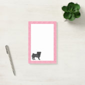 Schwarzer Mops Hund Cartoon Mops Liebe Herzmuster Post-it Klebezettel (Büro)