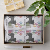 Schwarzer Mops Hund farbenfrohe Pastel Happy Birth Seidenpapier (Geschenk)