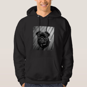 Schwarzer Mops Hund mit niedlichem Gesicht Klassis Hoodie
