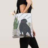 Schwarzer Mops, Hund, modern Tasche (Von Nahem)