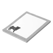 Schwarzer Mops Hund Niedlich Cartoon Illustration Notizblock (Rotiert)