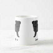 Schwarzer Mops Hund Niedliche Cartoon Hunde Mops m Kaffeetasse (Mittel)