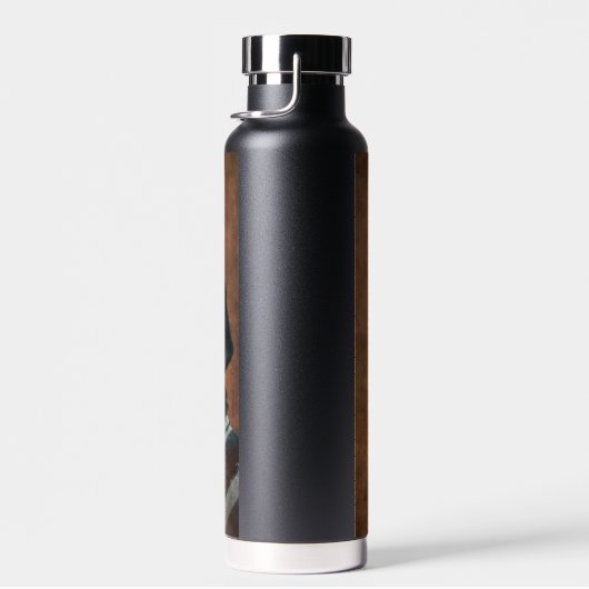 Schwarzer Mops Hund Personalisiert Trinkflasche (Rechts)