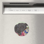 Schwarzer Mops Hundekunst Magnet (In Situ (Geschirrspüler))