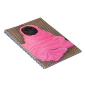 Schwarzer Mops in rosa Blanka Notizblock (Rechte Seite)