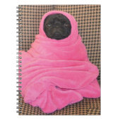 Schwarzer Mops in rosa Blanka Notizblock (Vorderseite)