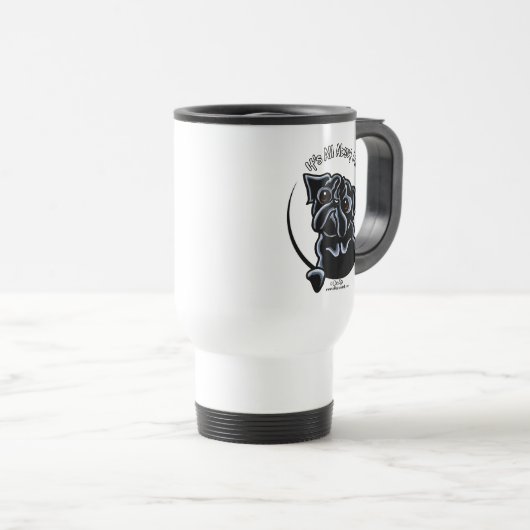Schwarzer Mops ist alles über mich Reisebecher (VorderseiteRechts)